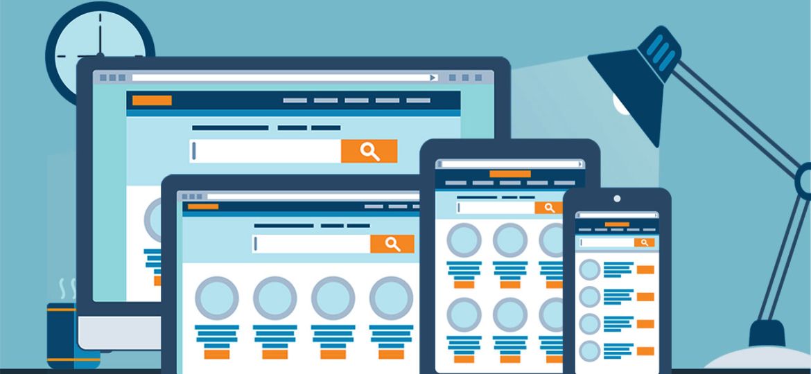 Responsive Website Design Schematic Illustration