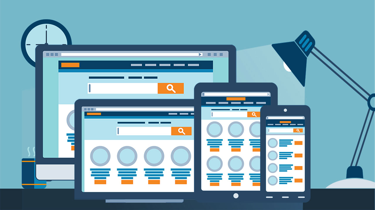 Responsive Website Design Schematic Illustration