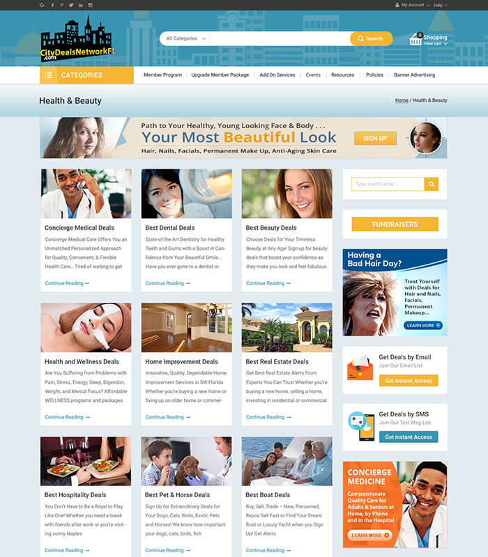 City Deals Network Project Web Page Design for Deal Index Page