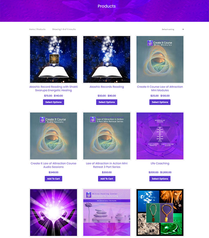 Holistic Healing, Coaching Website Store Products