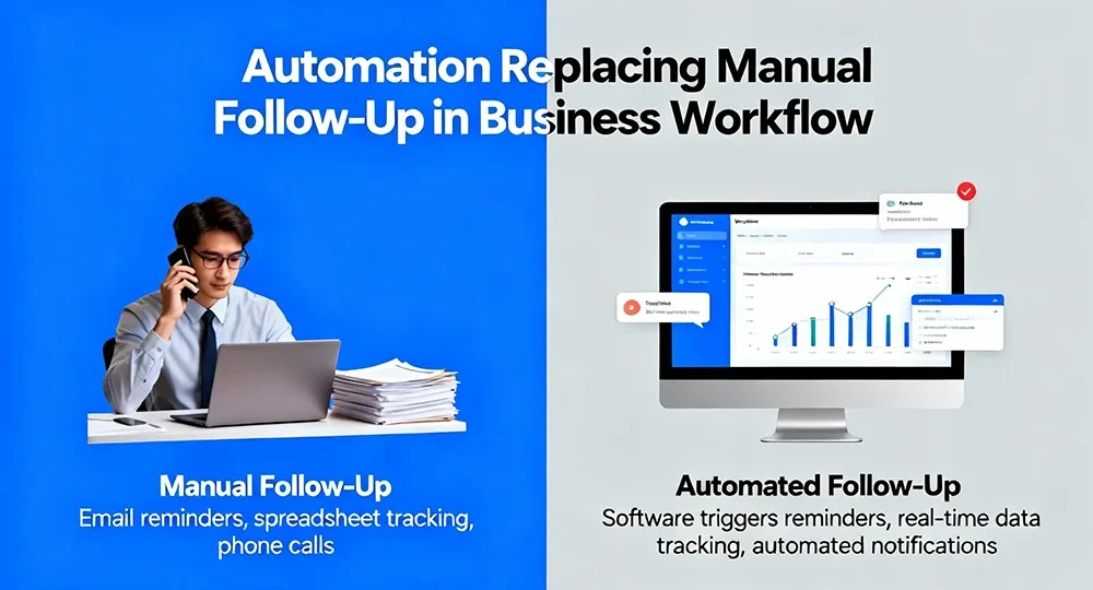 Automation replacing manual follow-up processes in a business workflow
