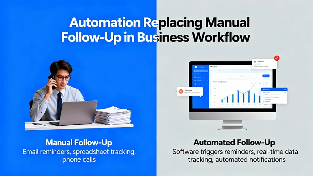 Automation replacing manual follow-up processes in a business workflow