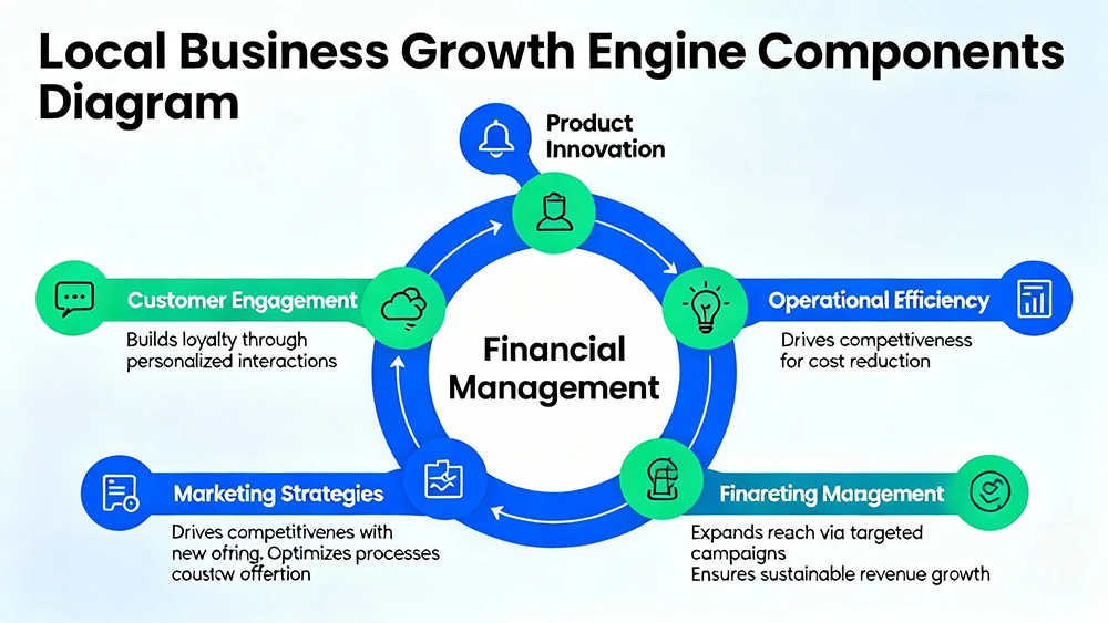 Diagram illustrating the components of a Local Business Growth Engine