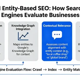 AI entity-based SEO showing how search engines evaluate businesses