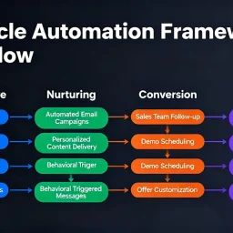 Lifecycle Automation Framework workflow from lead capture to nurturing, conversion, and retention