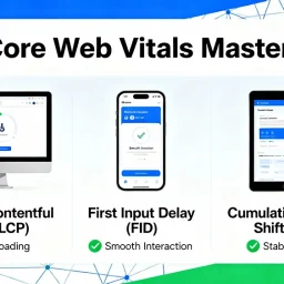 Core web vitals mastery showing fast and reliable website performance across devices