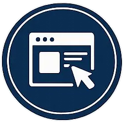 Website performance and conversion icon with webpage and cursor