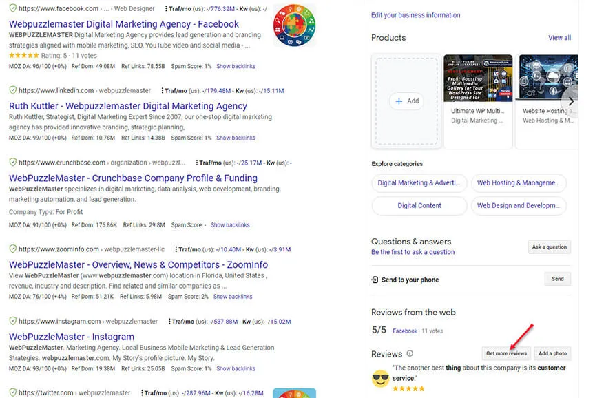 Get More Google Reviews Button