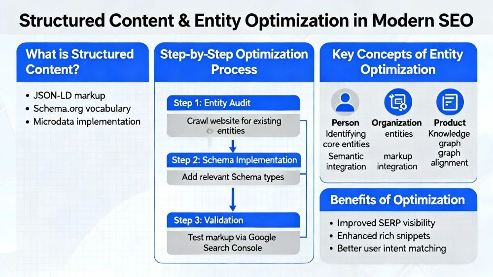 Structured content and entity optimization in modern SEO