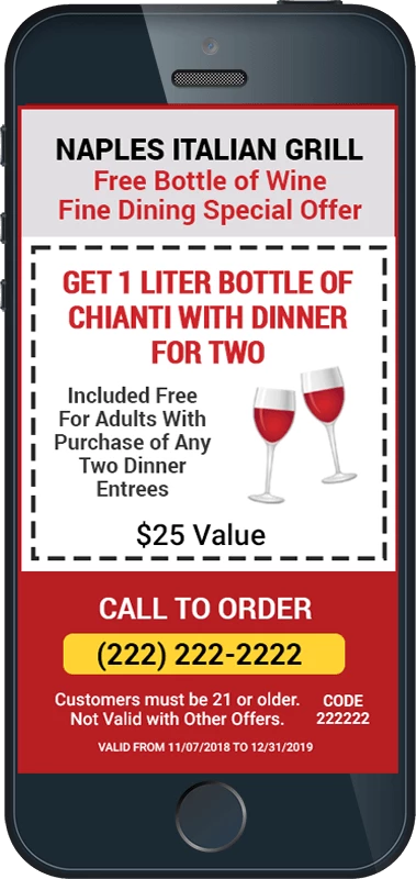 SMS Coupon for Restaurant Special