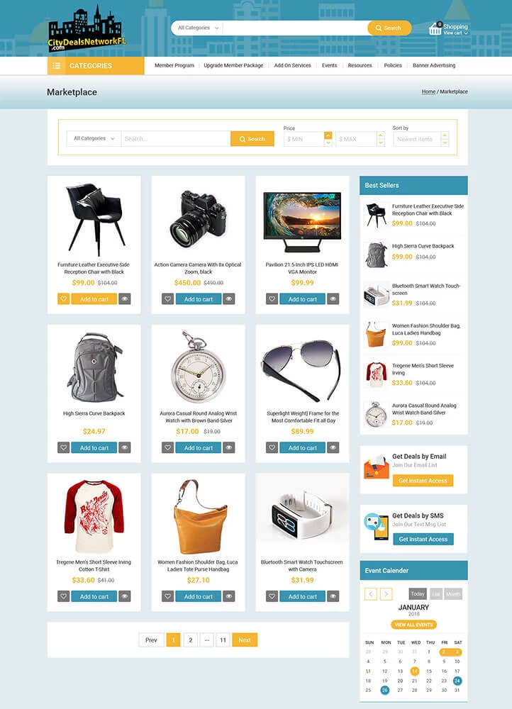 City Deals Network Project Web Page Design for Marketplace