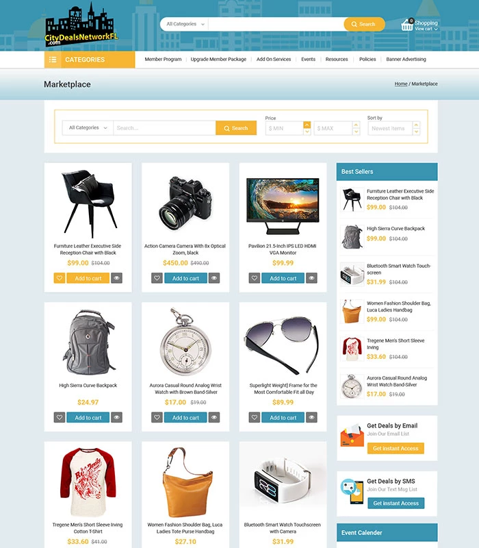 Local Business Deal Event Marketplace Directory Marketplace Section