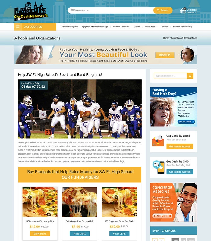 Local Business Deal Event Marketplace Directory Partner Program